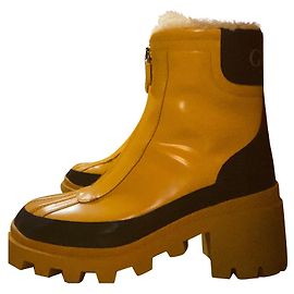 Gucci Leather Rain Boots Caramel Caramel