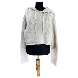 All Saints Hoodie Sweatshirt Weiß Wolle und Alpaka M Weiß