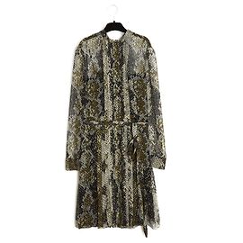 Prada SILK PYTHON PLEATS PT40 Novo com palavras-chave Impressão em python