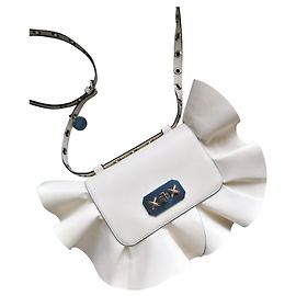 Red Valentino BORSA A TRACOLLA ROCK RUFFLES XL Crema