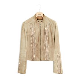 John Galliano 07P BEIGE WILDLEDERJACKE FR40 Beige