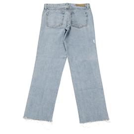 Autre Marque-Grlfrnd Helena Calça jeans desfiada de cintura alta em Blue Denim-Azul,Azul claro