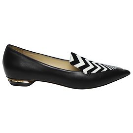 Nicholas Kirkwood Mocassins Beya Imprimé Chevron en Cuir Noir Noir