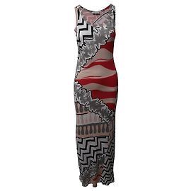 Abito Lungo Stampato Emilio Pucci in Seta Multicolor Altro Stampa python