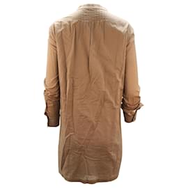 Joseph-Joseph Long Sleeve Knee Length Dress in Brown Cotton-Brown