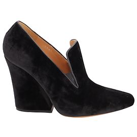 Dries Van Noten Mocassins à Talons Hauts en Velours Noir Noir