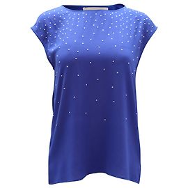 Michael Kors Blouse sans manches ornée en polyester bleu Bleu