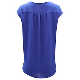 Michael Kors-Michael Kors Embellished Sleeveless Blouse in Blue Polyester-Blue