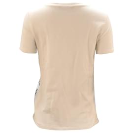 Max Mara-Weekend Max Mara Kariertes T-Shirt aus Baumwolle mit weißem Aufdruck-Weiß