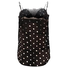 Autre Marque-Cami NYC Polka Dot Sweetheart Camisole in Black Print Silk-Other