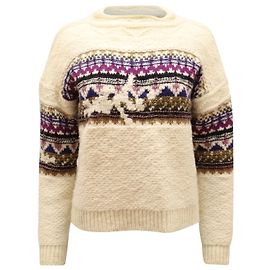Isabel Marant Etoile Elsey Fair Isle Suéter em lã branca Branco Cru