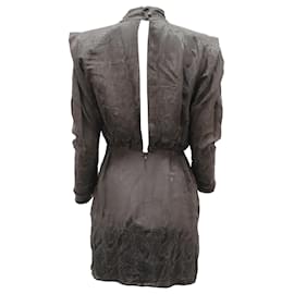 Autre Marque-Mini abito Dundas Montana in raso jacquard drappeggiato in acetato nero-Nero