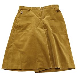 Culotte Burberry de veludo cotelê em algodão camelo Amarelo Camelo