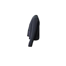 Chloé-Blazer Chloé in seta nera con dettaglio tasca e paillettes-Nero