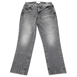 Frame Denim-Jeans Frame Le Nouveau Straight Crop em Denim Preto-Preto