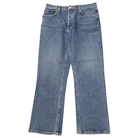 Jeans Agolde Riley a vita alta e dritti con taglio dritto in cotone denim blu Blu