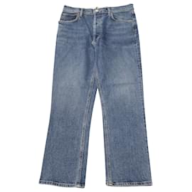 Autre Marque-Jeans Agolde Riley High Rise Straight Crop em Denim Azul Algodão-Azul