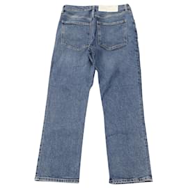 Autre Marque-Agolde Riley High Rise Straight Crop Jeans in Blue Cotton Denim-Blue