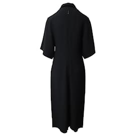 Joseph-Joseph Fletcher Midi Crepe Dress in Black Viscose-Black