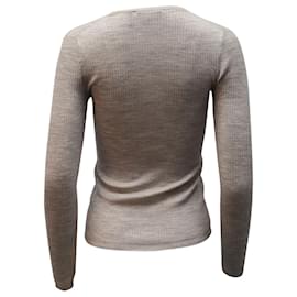 Theory-Jersey de punto acanalado Theory Mirzi de lana merino gris-Gris