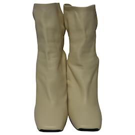 Proenza Schouler-Proenza Schouler Ankle Boots with Metal Heels in Beige Leather-Beige