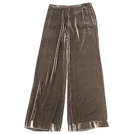 Armani-Pantalones Emporio Armani de Terciopelo en Poliéster Gris-Gris