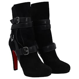 Christian Louboutin-Christian Louboutin Guerriere 120 Stivaletti in camoscio nero-Nero