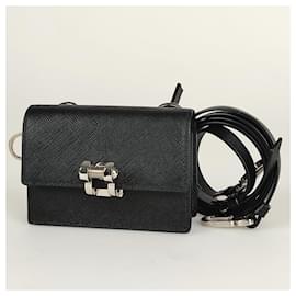 Prada-Prada mini clutch bag 2Way Saffiano-Black