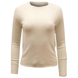 Theory-Theory Crewneck Sweater in Ivory Cashmere-White,Cream