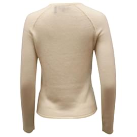 Theory-Theory Crewneck Sweater in Ivory Cashmere-White,Cream