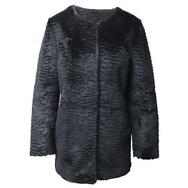 Abrigo Claudie Pierlot de piel de conejo negro Negro
