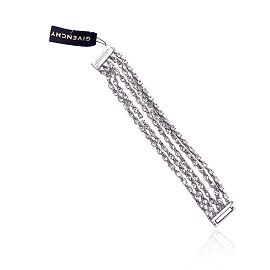 Givenchy Pulseira multifio de metal prateado com cristais Prata
