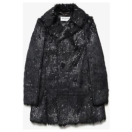 Pelliccia con decoro Saint Laurent Nero