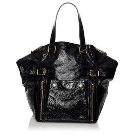 Yves Saint Laurent YSL Black Downtown Lackledertasche Schwarz