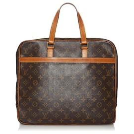 Louis Vuitton-Louis Vuitton Brown Monogram Porte-Documents Pegase-Brown