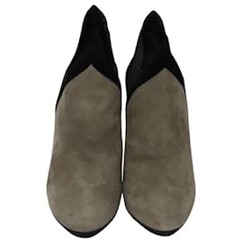 Alaïa-Alaia 127mm Ankle Boots in Grey Suede-Grey