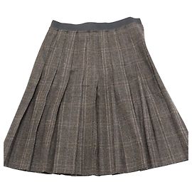 Lanvin Vintage Kilt Skirt in Grey Wool Grey