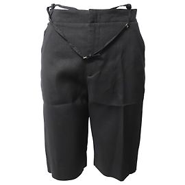 Jacquemus Gardian Knee-Length Shorts in Black Hemp Blend Black