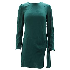 Reformation Minikleid mit Rundhalsausschnitt aus grüner Viskose Grün