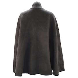 Sandro-Sandro Paris Cape-Jacke mit Reißverschluss aus schwarzer Wolle-Schwarz
