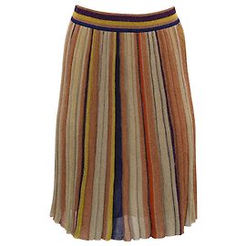 Saia plissada listrada Missoni em seda multicolorida Multicor