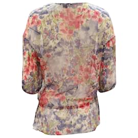 Vince-Vince Scoop Neck Tunic in Floral Silk-Other,Python print