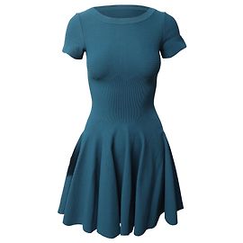Alaïa Robe Patineuse Alaia Tricotée en Viscose Turquoise Autre
