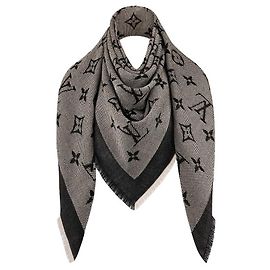 Sciarpa Louis Vuitton Monogram Neo Natte Nera Lana Nero