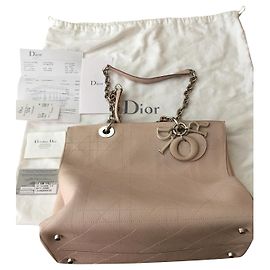 Christian Dior Ultradior Leather Handbag Peach Peach