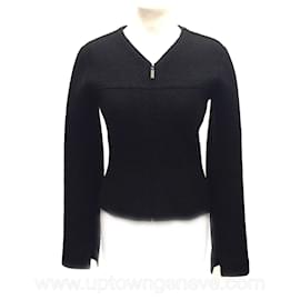 Chanel-Chanel Identification vintage black fitted wool jacket-Black
