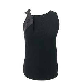 Giorgio Armani tank top in black with beaded shoulder  Black