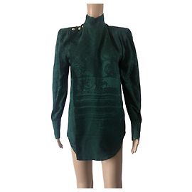 Balmain pour H&M Grüne Seidenbluse von Balmain x H&M Grün