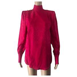 Balmain pour H&M-Balmain x H&M pink silk blouse-Pink