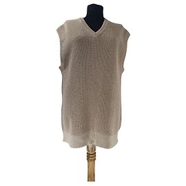 Samsoe & Samsoe Sweater Tank Beige Cotton M Beige